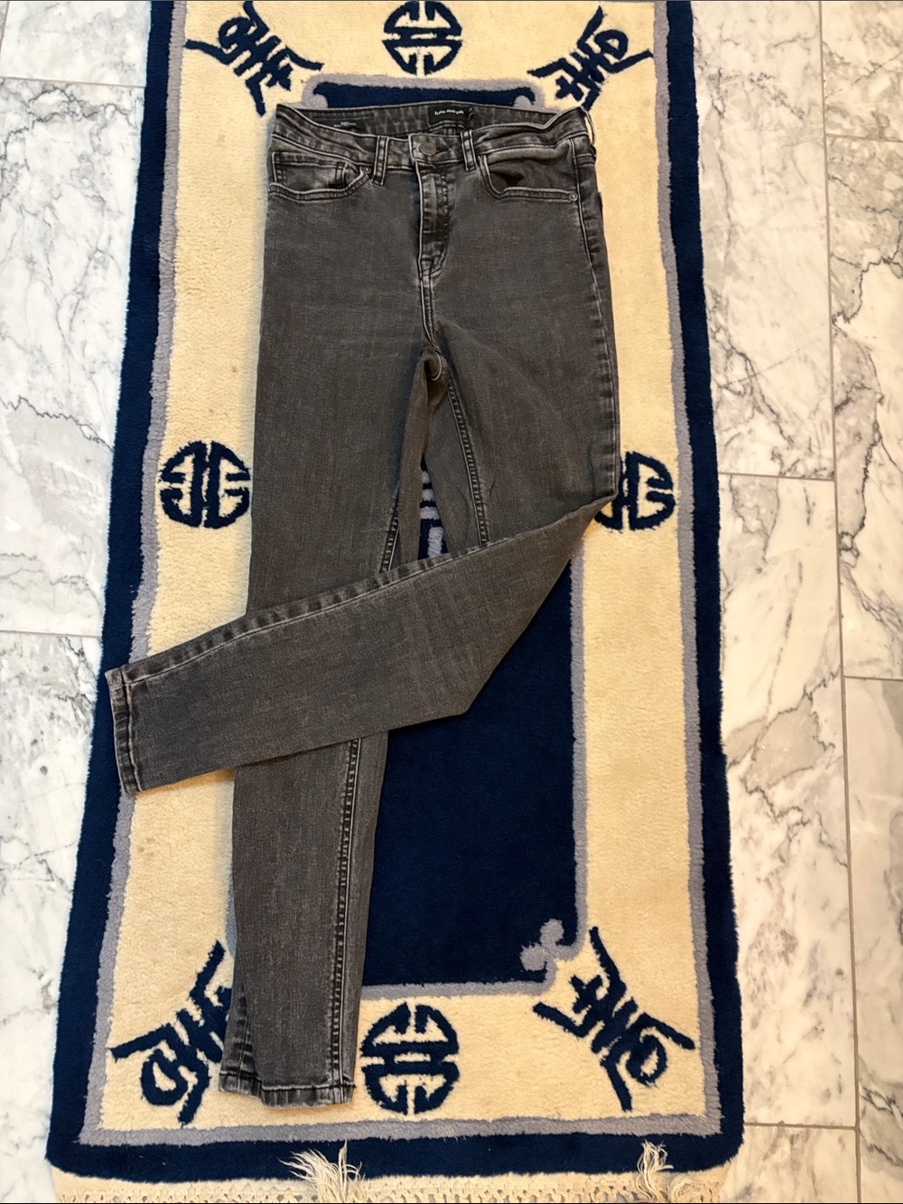 Frank And Oak Skinny Fit Grey/Black Jeans